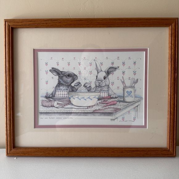 Sue Rupp "Salt and Pepper Hare" Limited Bunny Print Signed & Numbered 702/950 - Picture 1 of 5